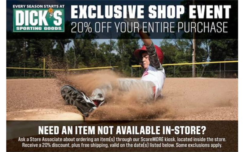 20% off at Dick's!